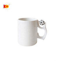 11oz einzigartiges Design maßgeschneiderter Griff weiß geformter Keramik -Sublimation Kaffee Keramikbecher